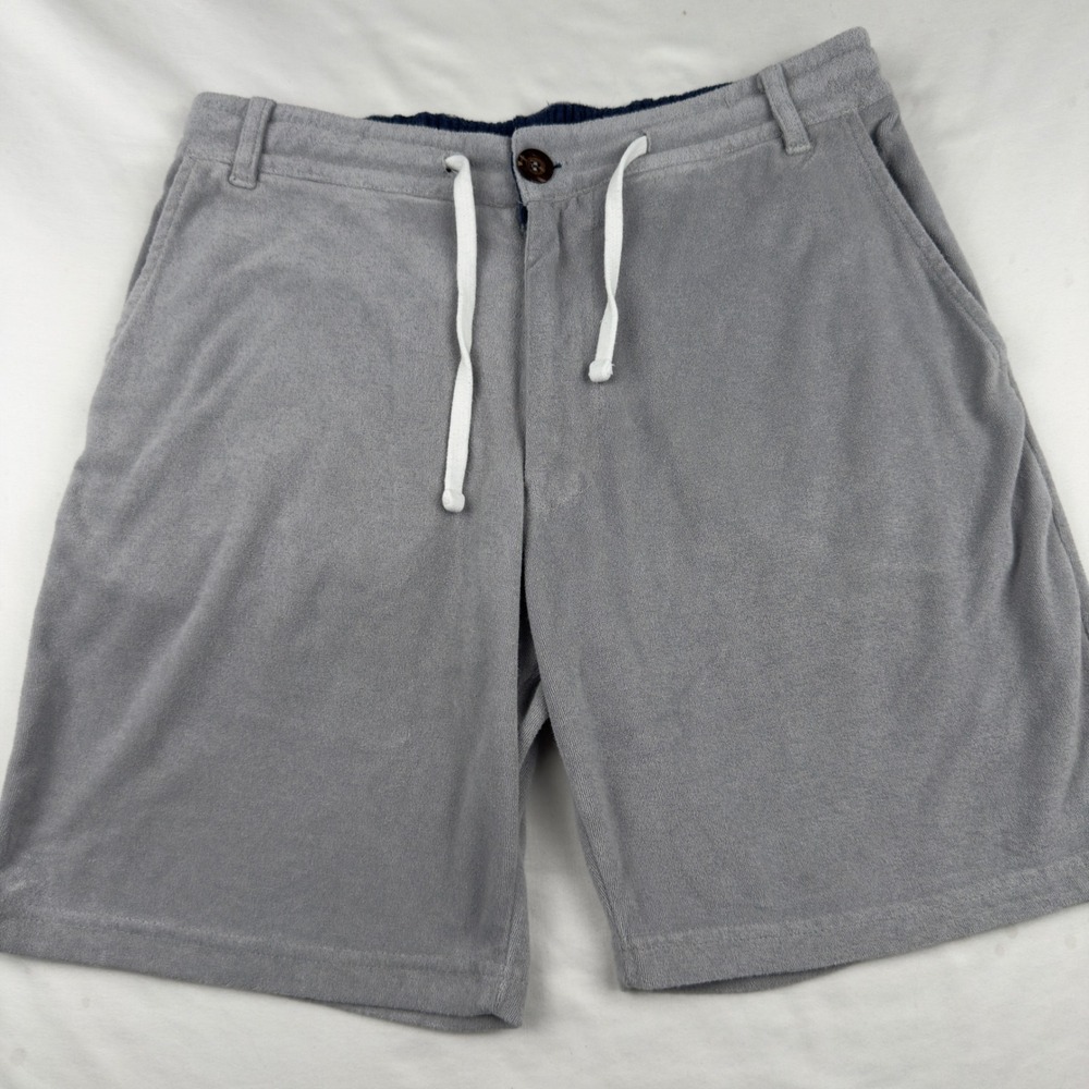 johnnie-O Mens Latte Lounger Terry Cloth Shorts Quarry Gray Size Small JMSH2110